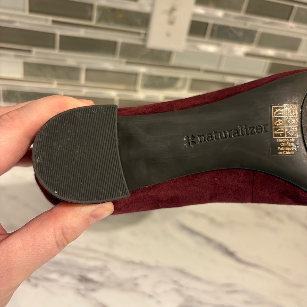 Naturalizer N5 comfort suede pumps silver heel accent leather uppers 7.5 - Picture 14 of 16